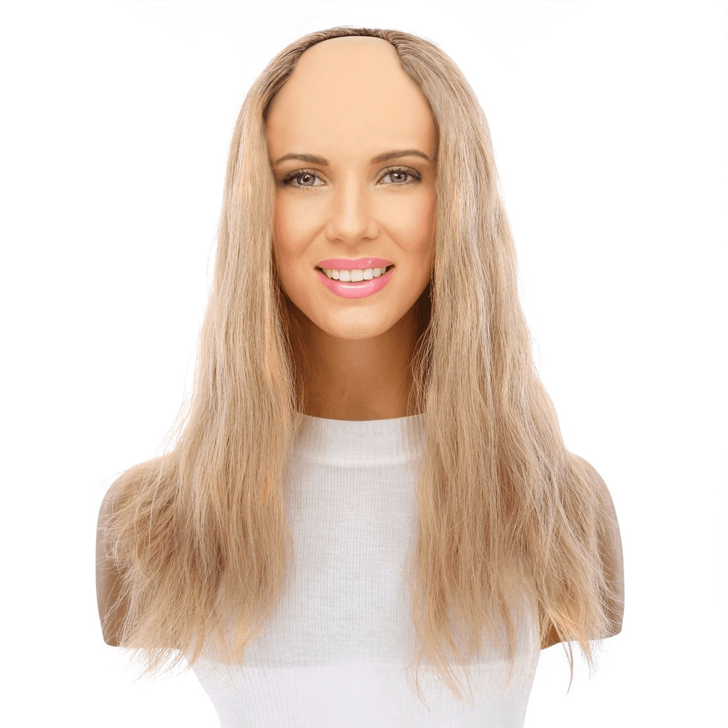 18" U-Shape Topper Golden Blonde Wavy