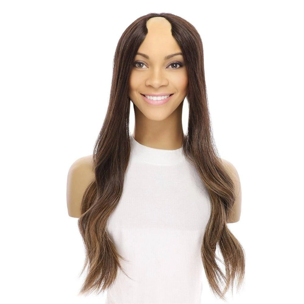 24" U-Shape Topper Dark Brown Balayage