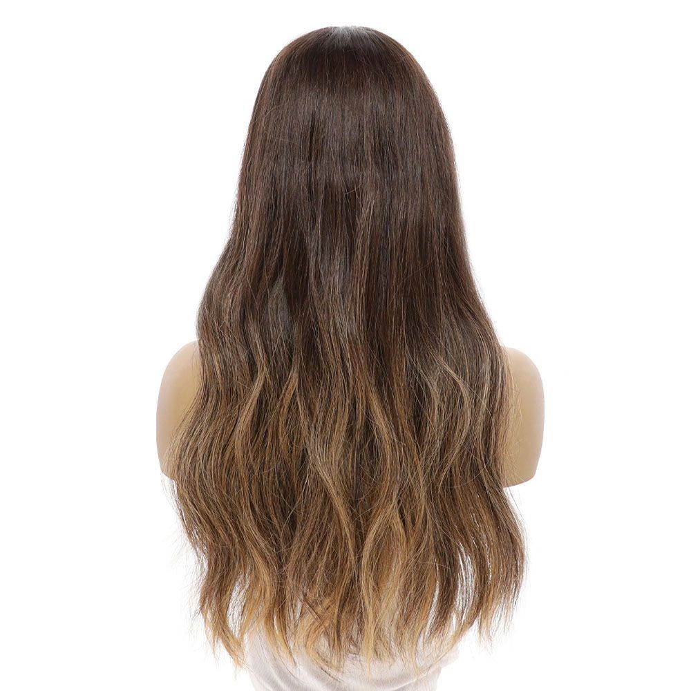 24" U-Shape Wig Dark Brown Balayage