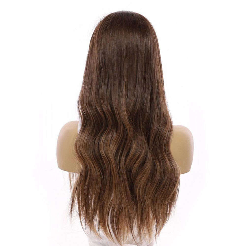 24" U-Shape Wig Medium Brown Balayage