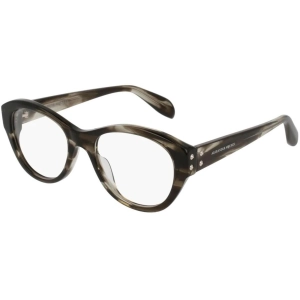 Alexander Mcqueen Women's Eyeglasses - Dk Grey Havana | ALEXANDER MCQUEEN AM0053OA 004