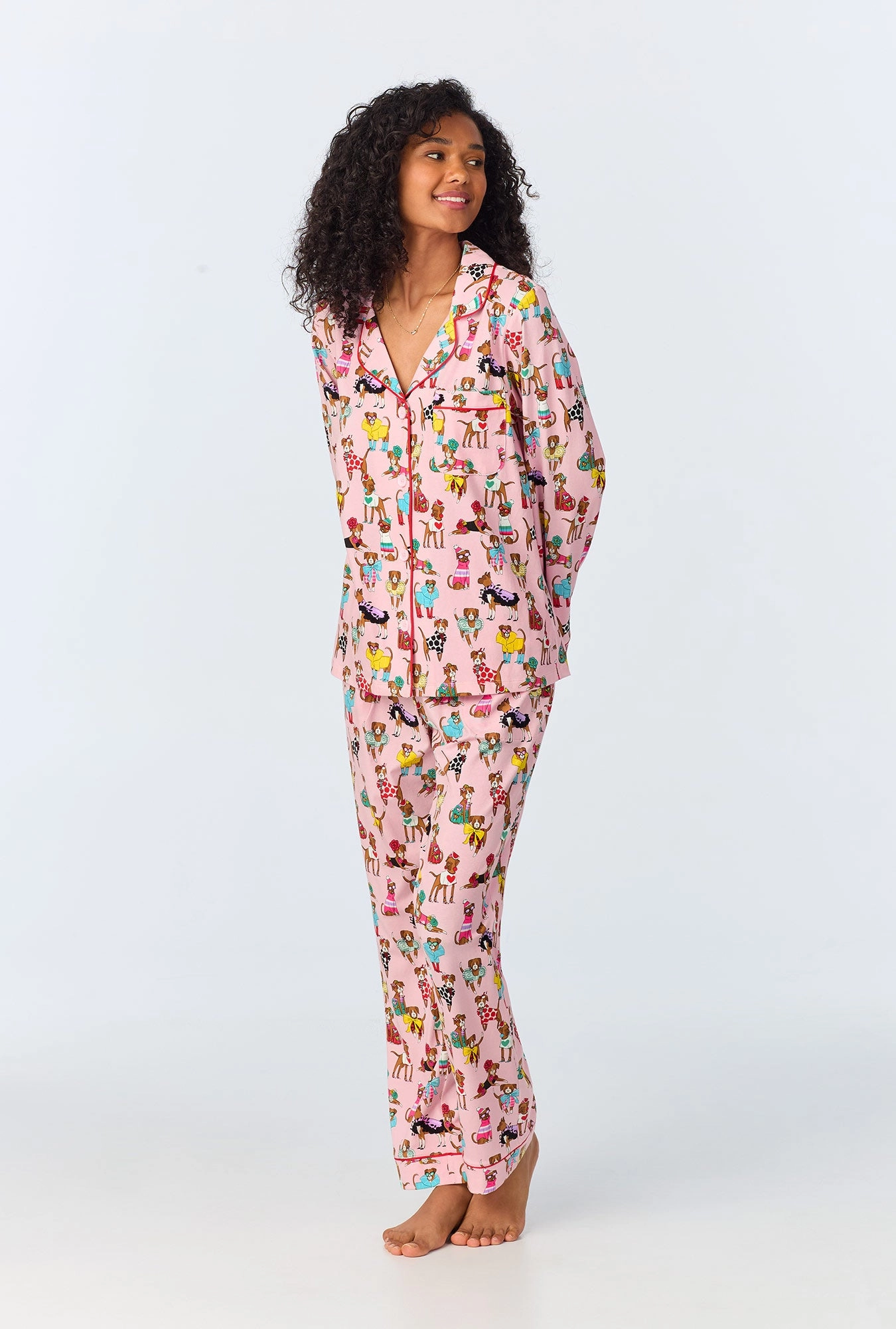 Bedhead x Bronwyn Newport Chic Boxers Long Sleeve Classic Stretch Jersey PJ Set