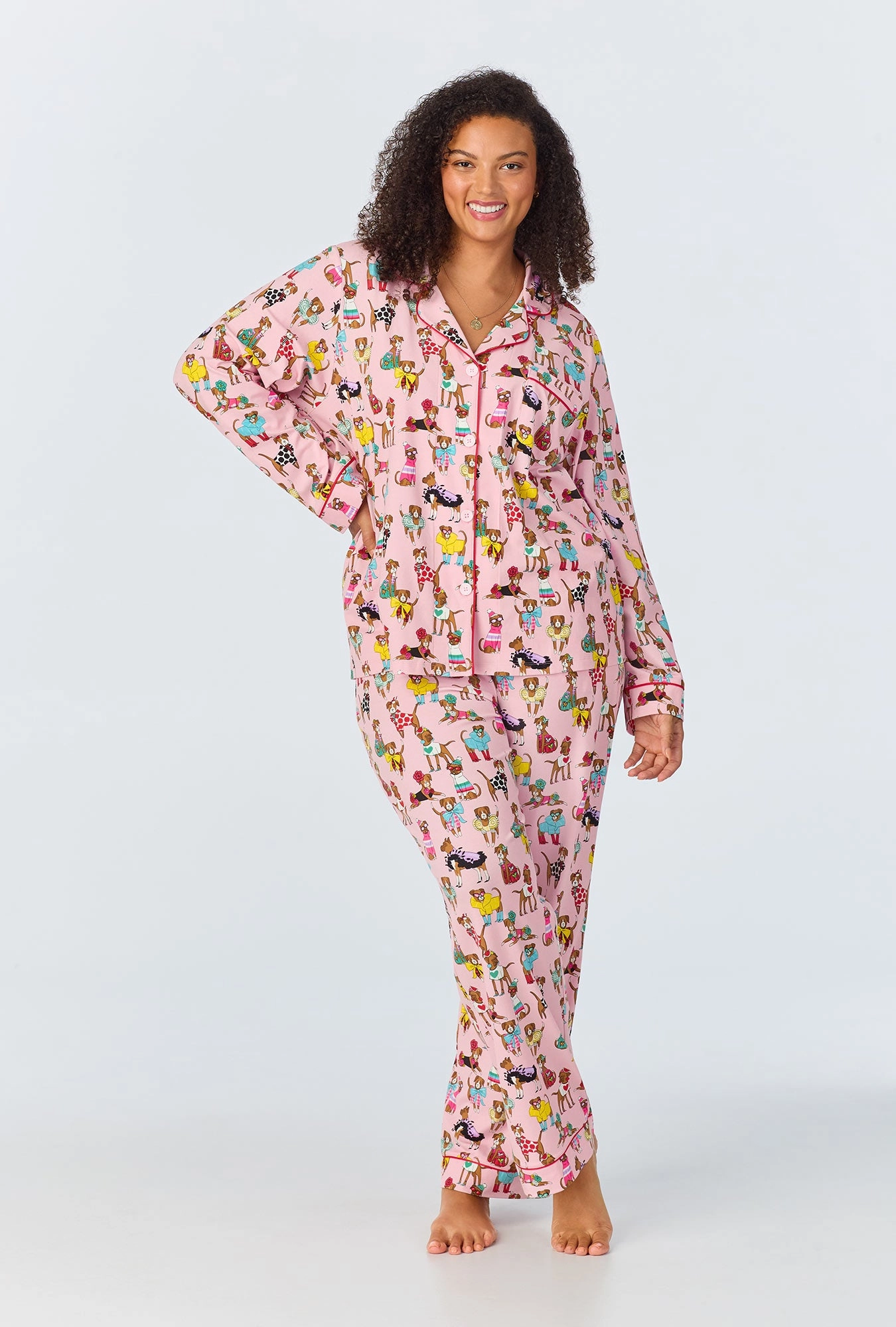Bedhead x Bronwyn Newport Chic Boxers Long Sleeve Classic Stretch Jersey PJ Set