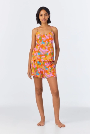 BedHead x Trina Turk Floral Cami Shorty Stretch Jersey PJ Set