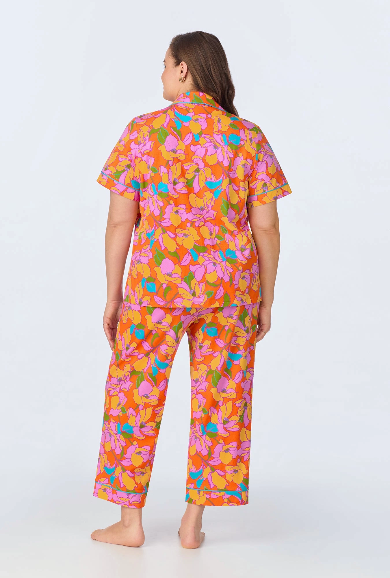 BedHead x Trina Turk Floral Short Sleeve Classic Cropped Stretch Jersey PJ Set