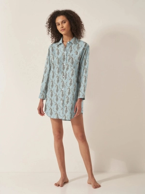 Blue Leopards Women's Organic Cotton Nightshirt