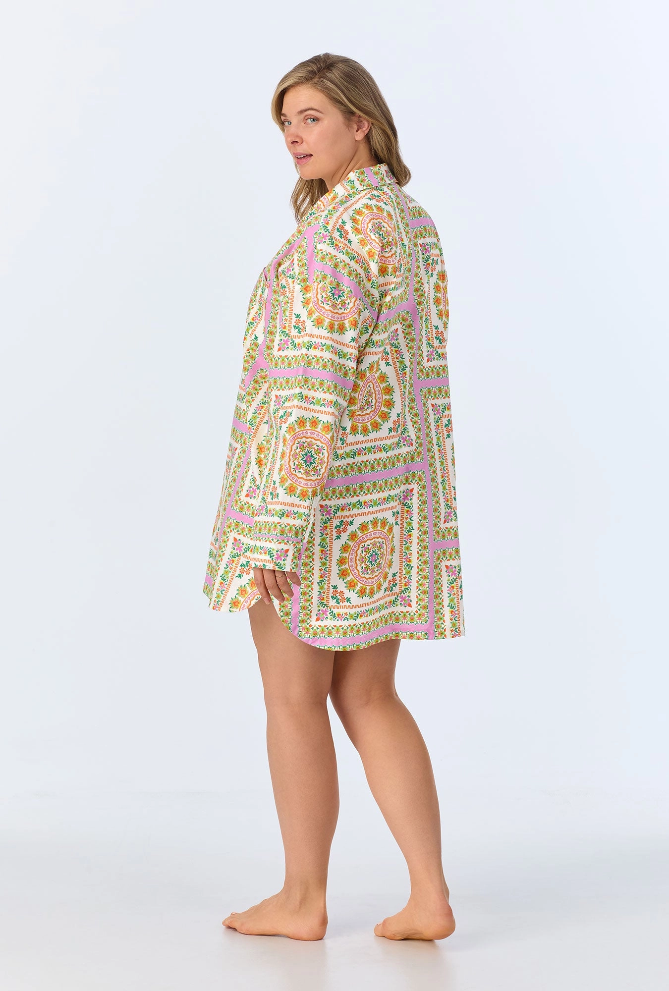 California Dreaming High Low Woven Cotton Poplin Boyfriend Shirt