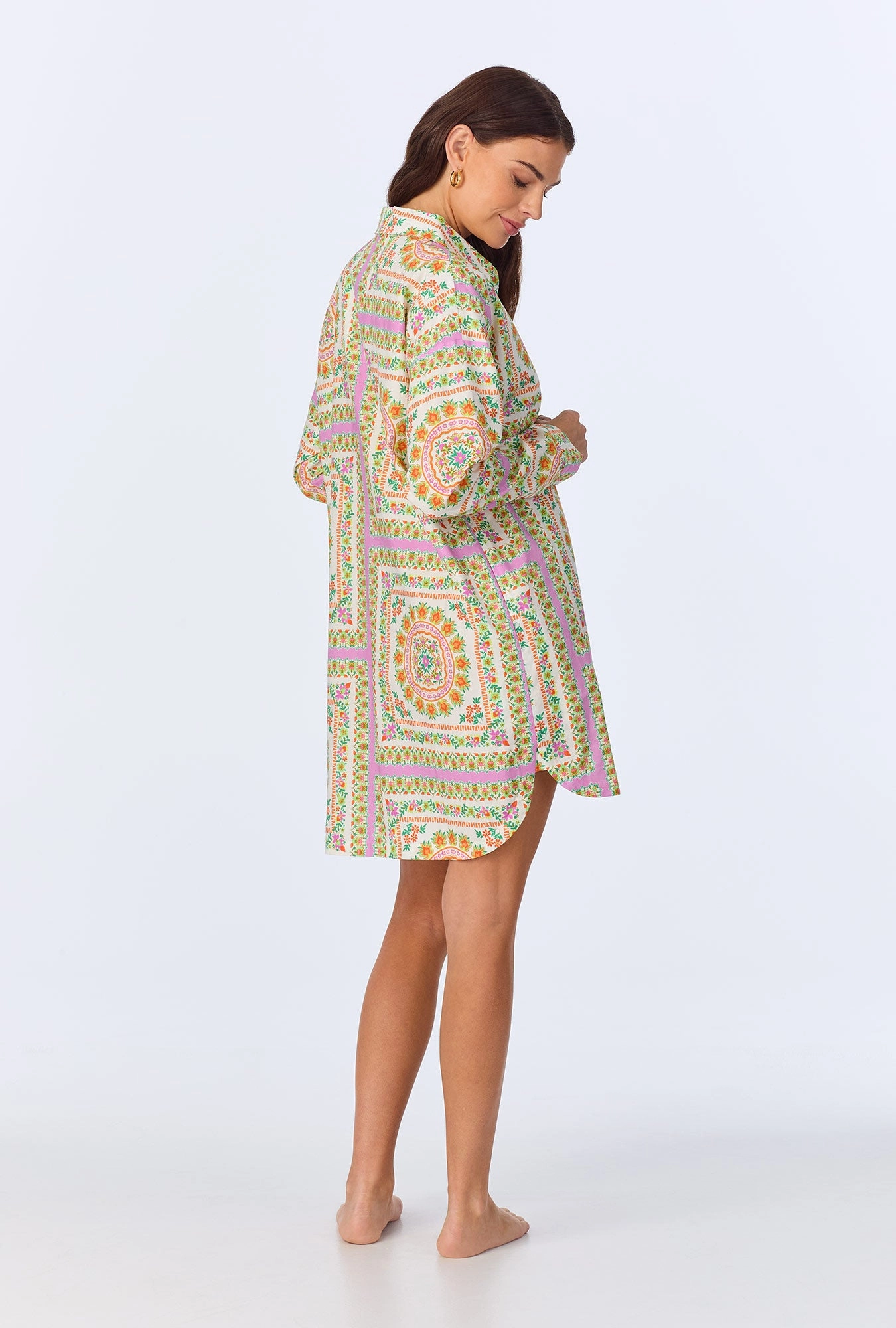 California Dreaming High Low Woven Cotton Poplin Boyfriend Shirt