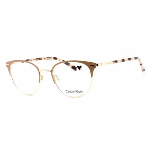 Calvin Klein Women's Eyeglasses - Full Rim Satin Taupe Metal Round Frame | CK21303 269