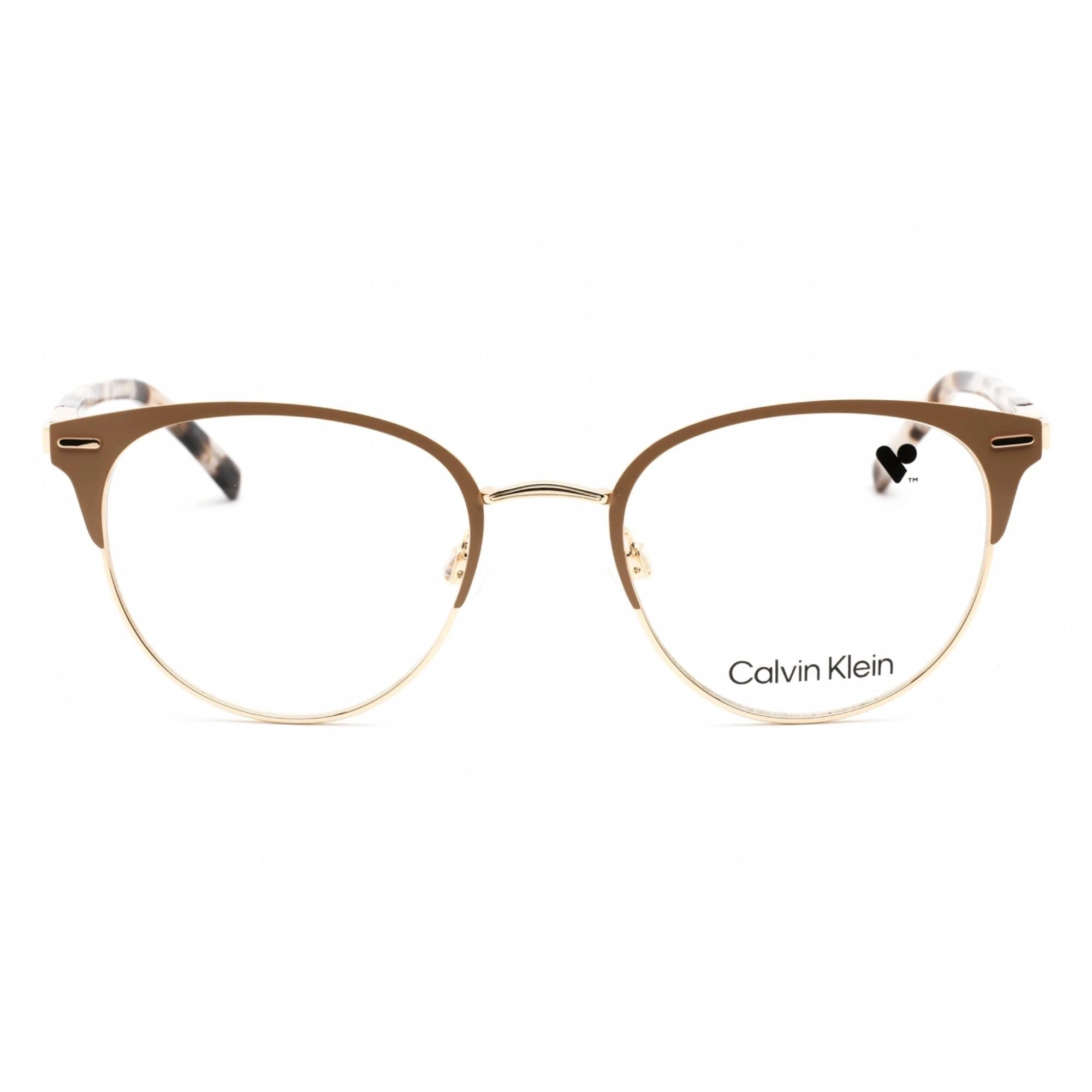 Calvin Klein Women's Eyeglasses - Full Rim Satin Taupe Metal Round Frame | CK21303 269