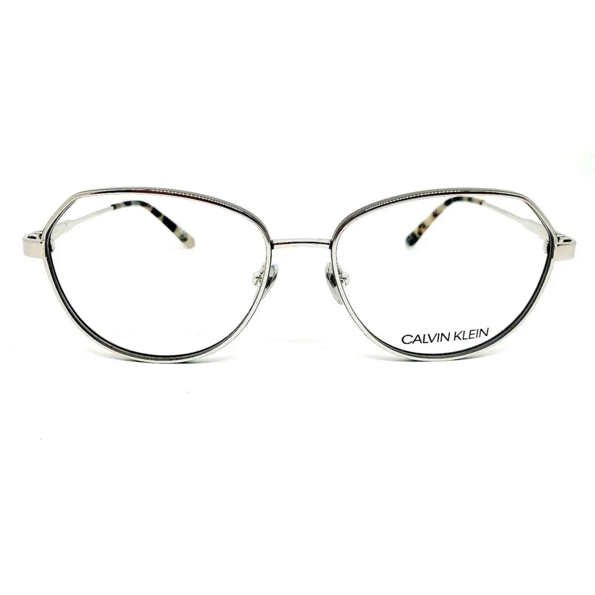 Calvin Klein Women's Eyeglasses - Silver Geometric Frame | CALVIN KLEIN CK19113 045
