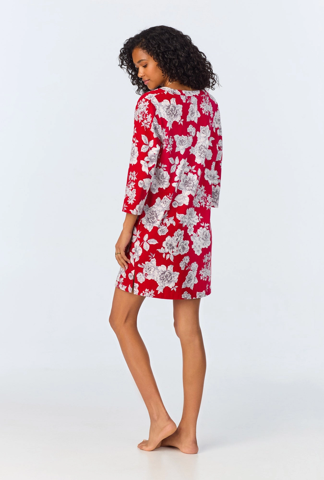Camellias 3/4 Sleeve Stretch Jersey Sleepshirt