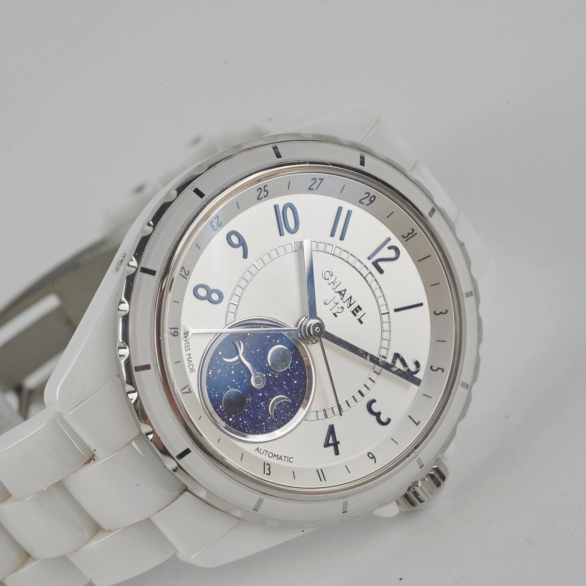 Chanel J12 38mm Moon Phase White Ceramic Watch