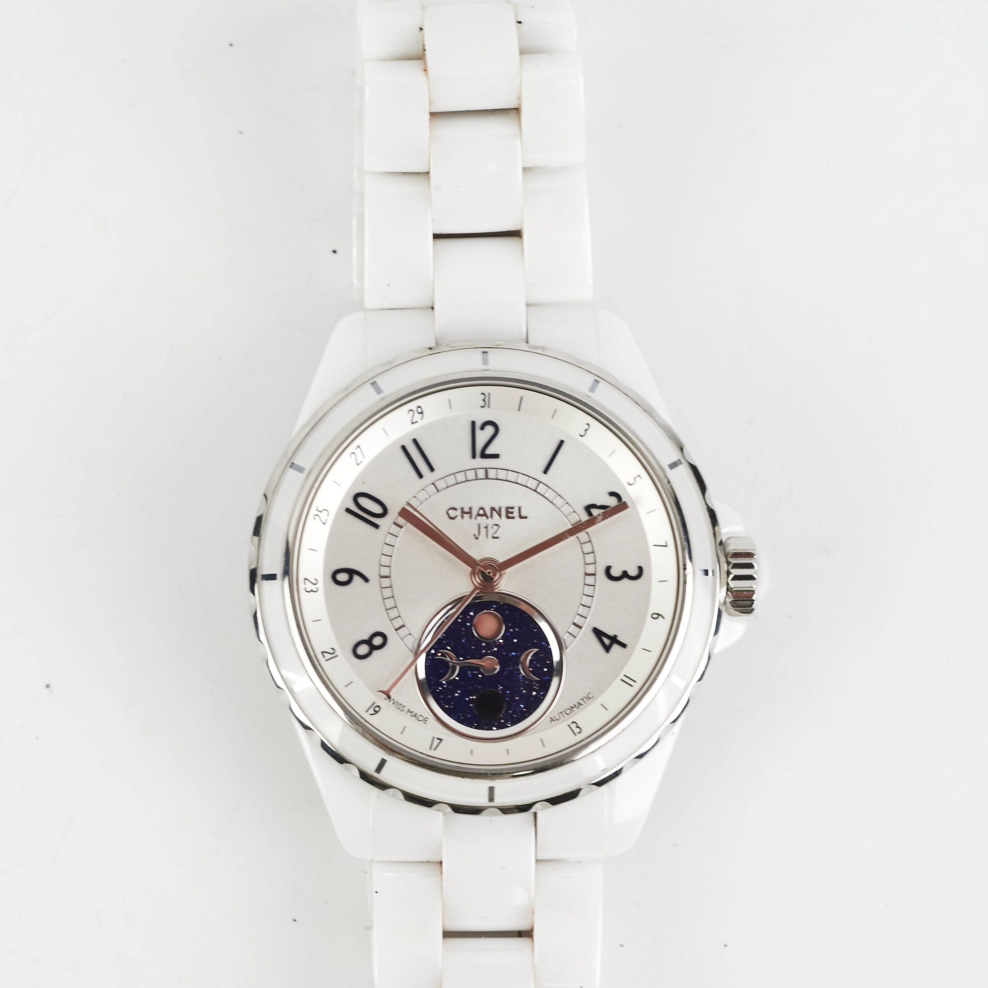 Chanel J12 38mm Moon Phase White Ceramic Watch