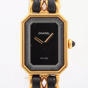 Chanel Premiere M Gold Black Watch