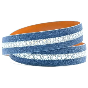 Denim Blue Multi-Spine Stingray Belt Straps
