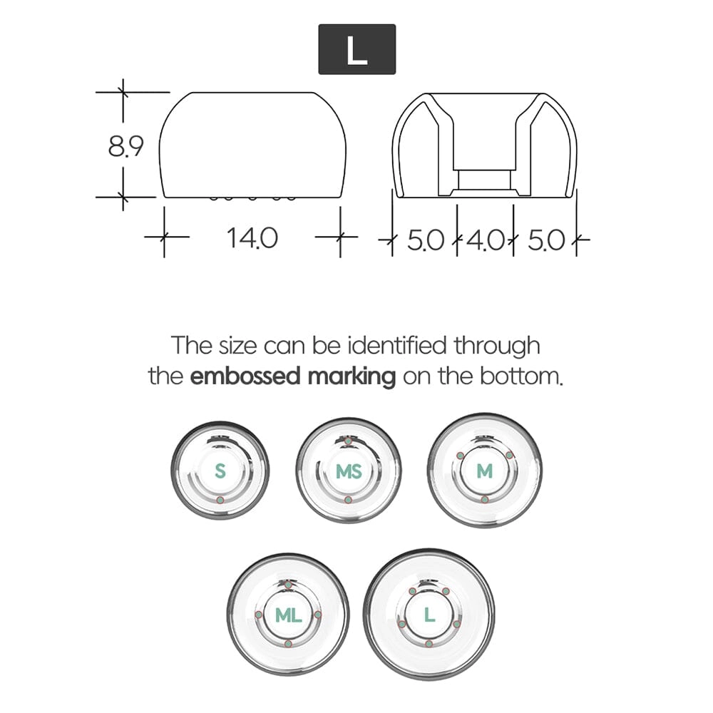 Divinus Prism Wide Bore LSR Eartips For 4-6mm Nozzle