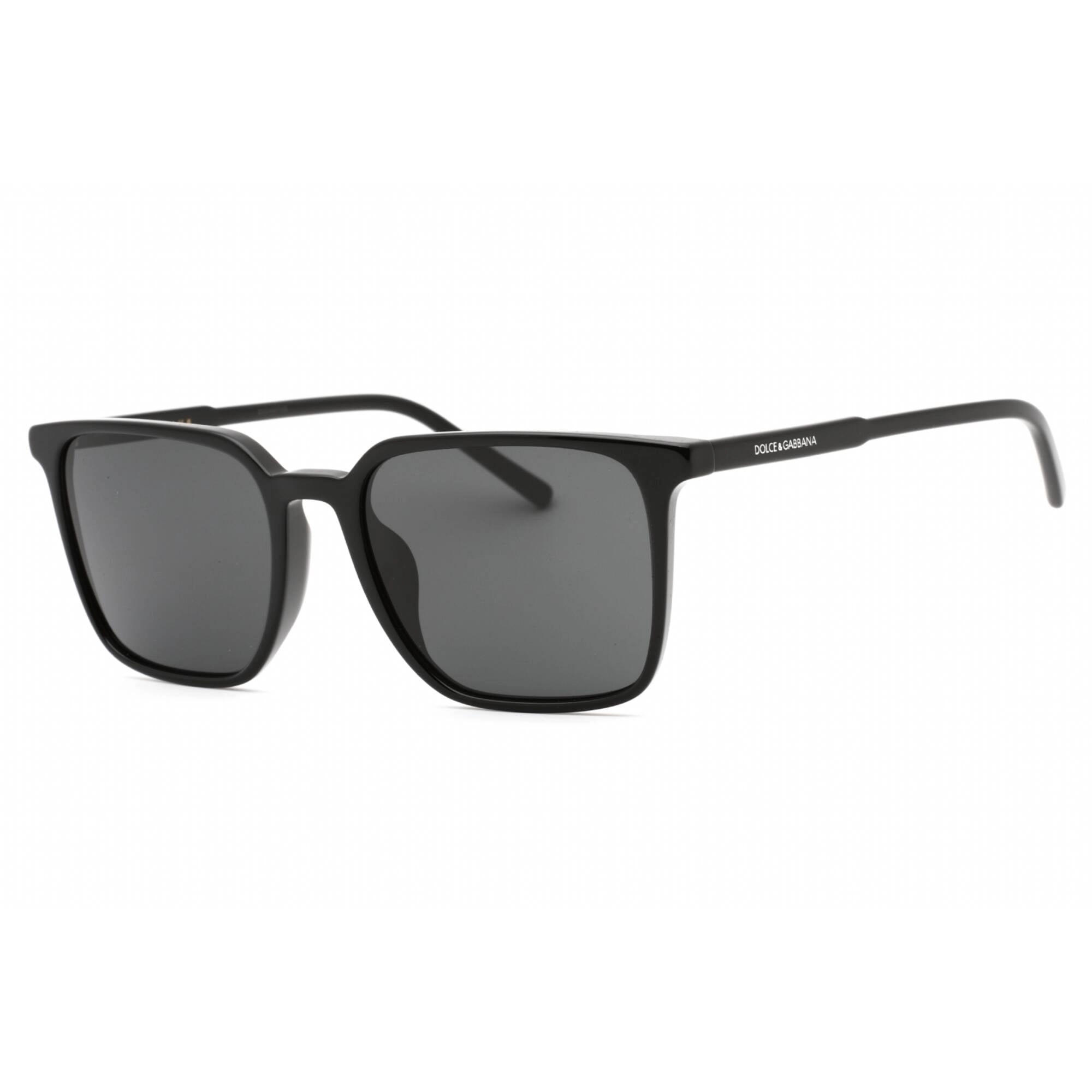 Dolce & Gabbana Men's Sunglasses - Black Square Frame Dark Grey Lens | 0DG4424F 501/87