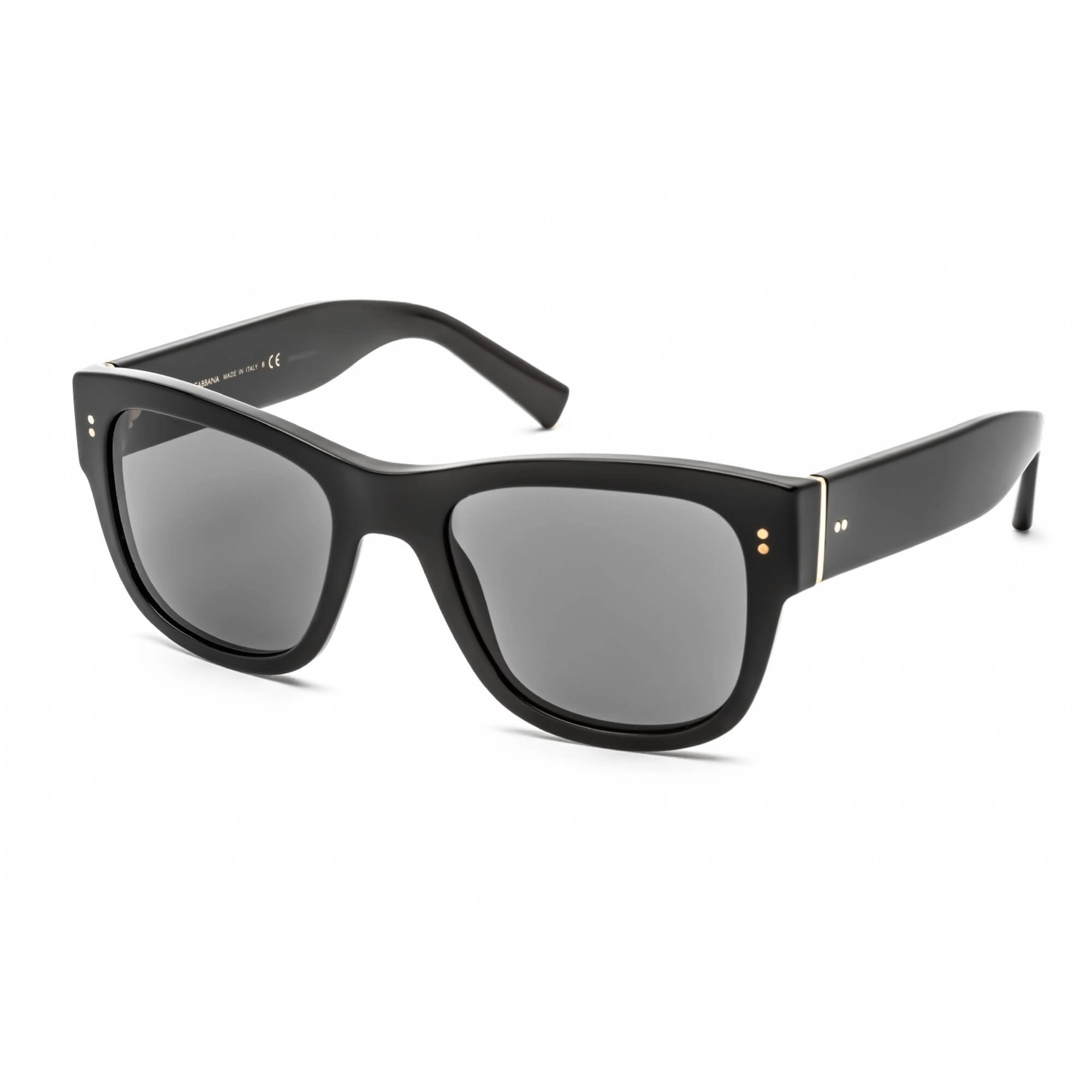 Dolce & Gabbana Men's Sunglasses - Grey Lens Black Cat Eye Shape Frame | DG4338 501/87