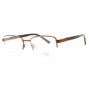 Elasta Men's Eyeglasses - Dark Brown Rectangular Metal Half Rim Frame | E 3127 0R0Z 00