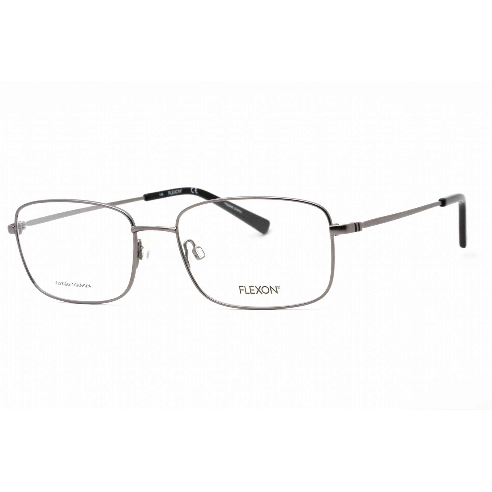 Flexon Men's Eyeglasses - Matte Gunmetal Metal Rectangular Frame | FLEXON H6057 070
