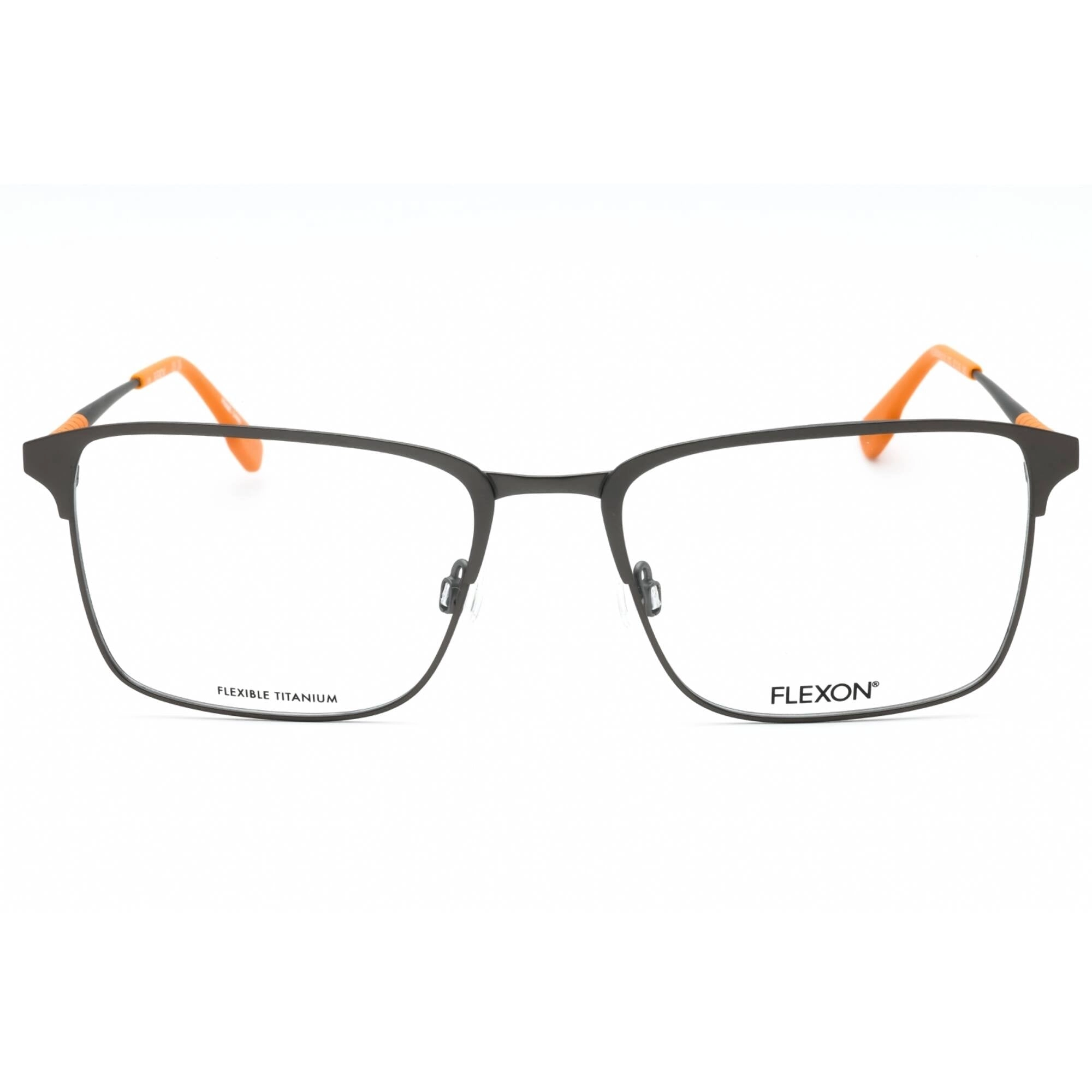 Flexon Men's Eyeglasses - Matte Gunmetal Metal Square Shape Frame | FLEXON E1131 072