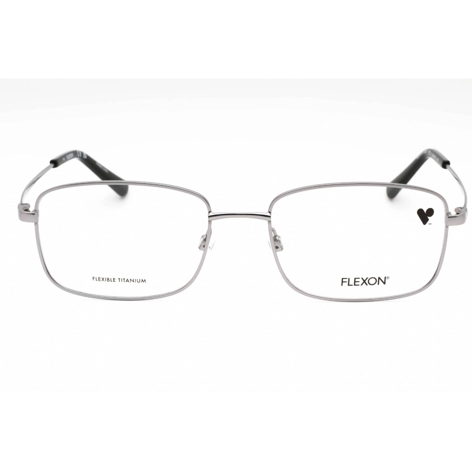 Flexon Men's Eyeglasses - Matte Gunmetal Rectangular Metal Frame | FLEXON H6057 070