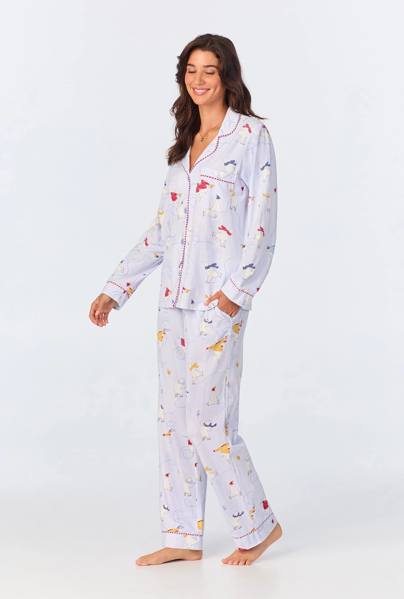 Free Skate Long Sleeve Classic Stretch Jersey PJ Set