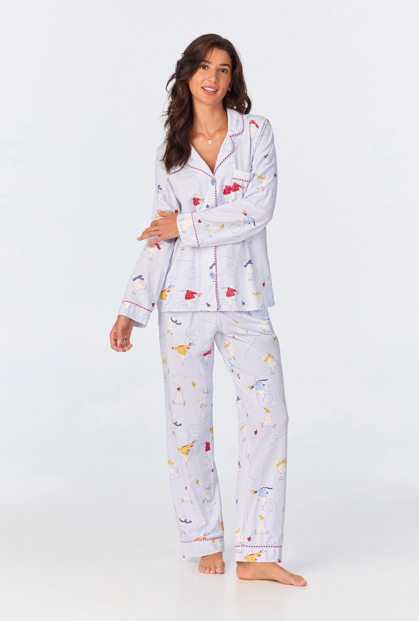 Free Skate Long Sleeve Classic Stretch Jersey PJ Set