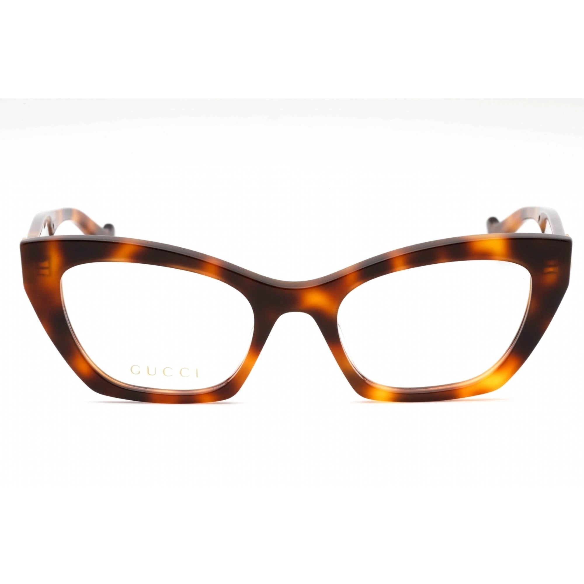 Gucci Women's Eyeglasses - Havana Plastic Cat Eye Shape Frame Clear Lens | GG1334O 002