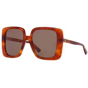 Gucci Women's Sunglasses - Full Rim Havana Plastic Square Shape Frame | GG1314S 002