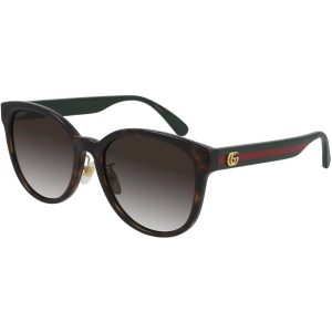 Gucci Women's Sunglasses - Full Rim Shiny Dark Havana Acetate Cat Eye | GG0854SK 003