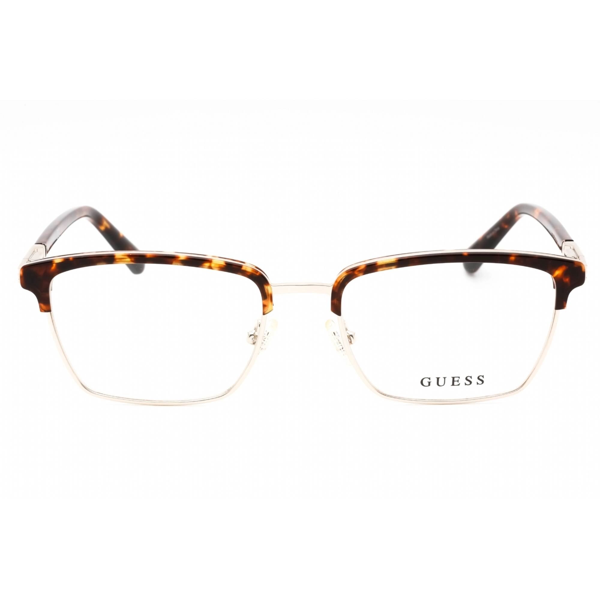 Guess Men's Eyeglasses - Dark Havana Rectangular Full Rim Metal Frame | GU50062 052