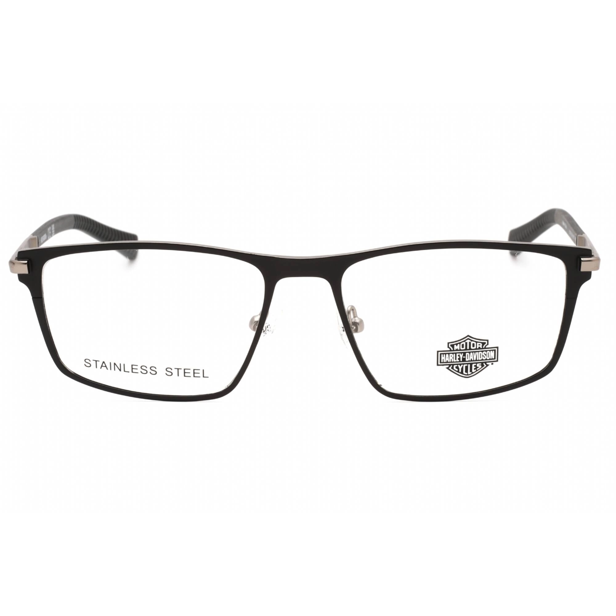 Harley Davidson Men's Eyeglasses - Black Metal Rectangular Full Rim Frame | HD0978 005