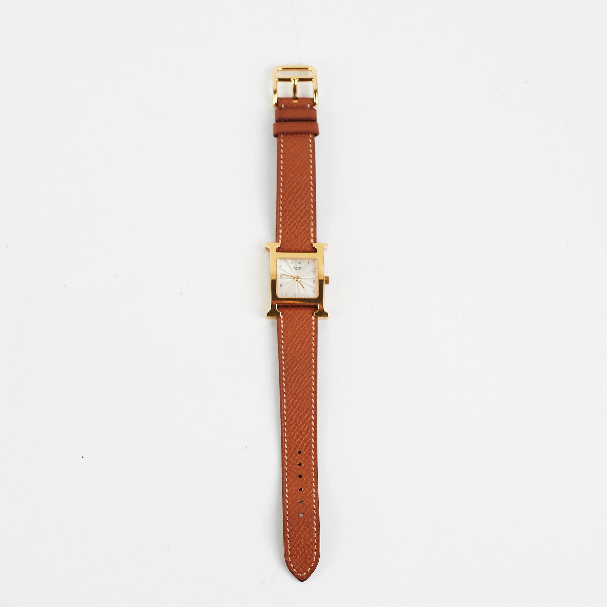 Hermes H Heure Watch Small 25mm Gold - A Square