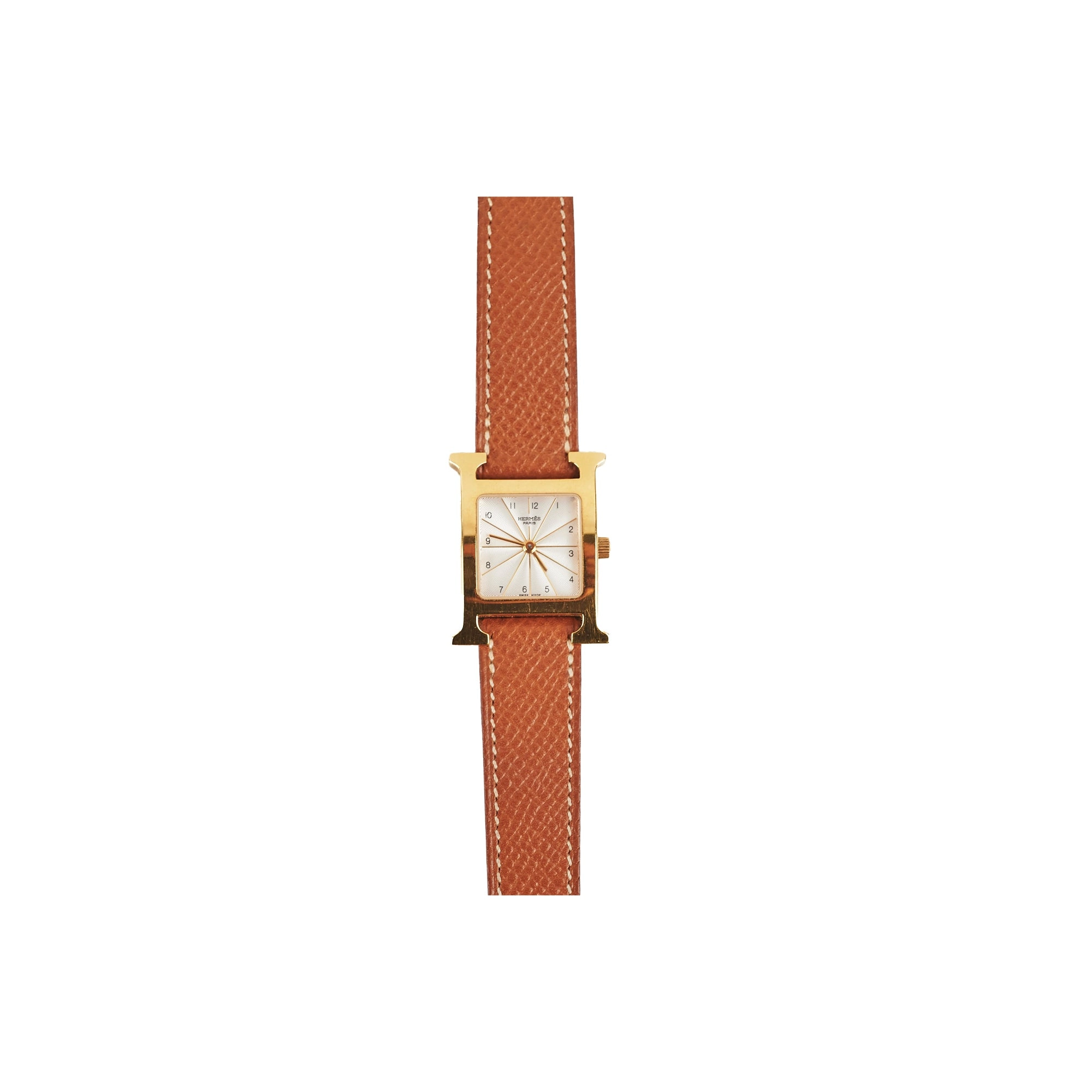 Hermes H Heure Watch Small 25mm Gold - A Square
