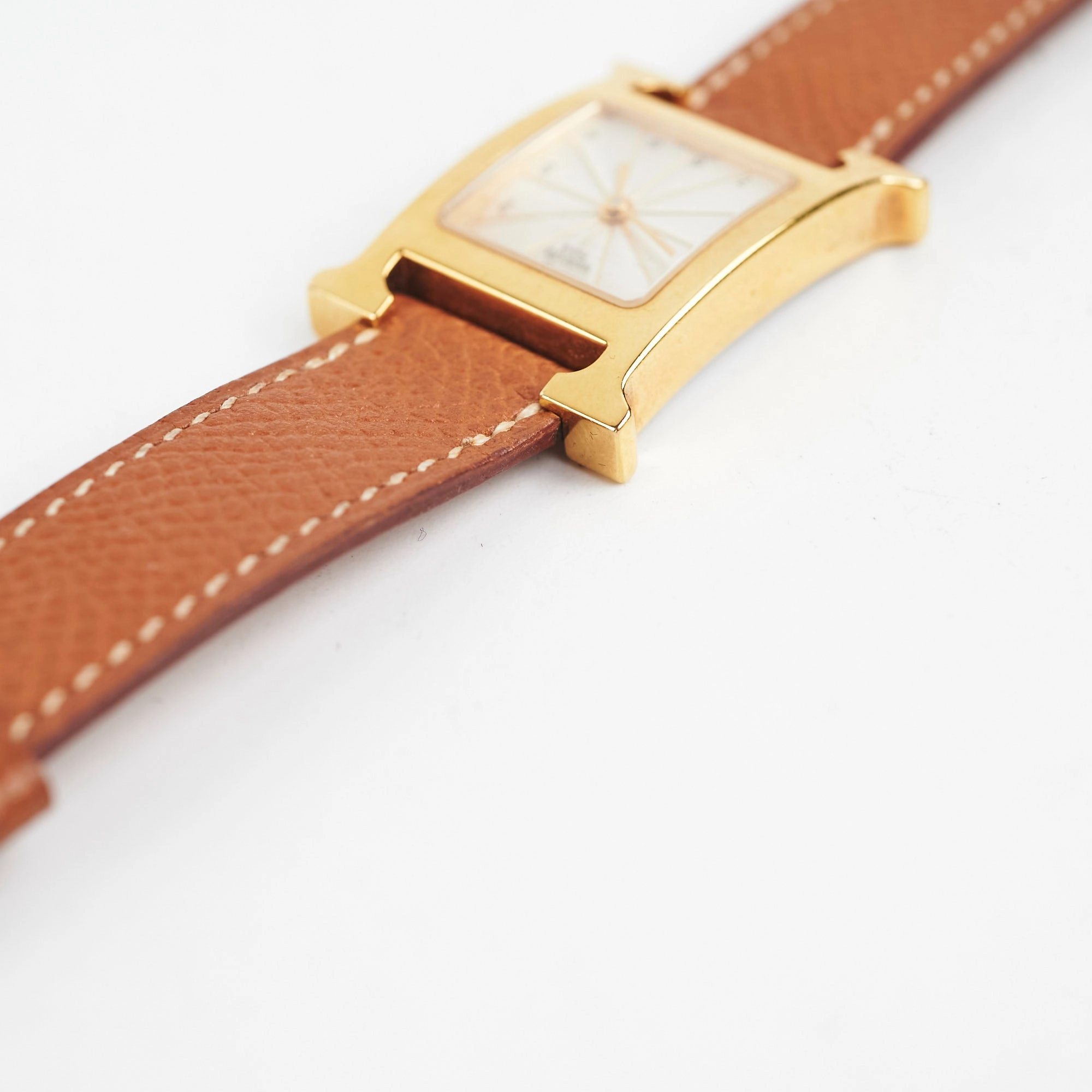 Hermes H Heure Watch Small 25mm Gold - A Square