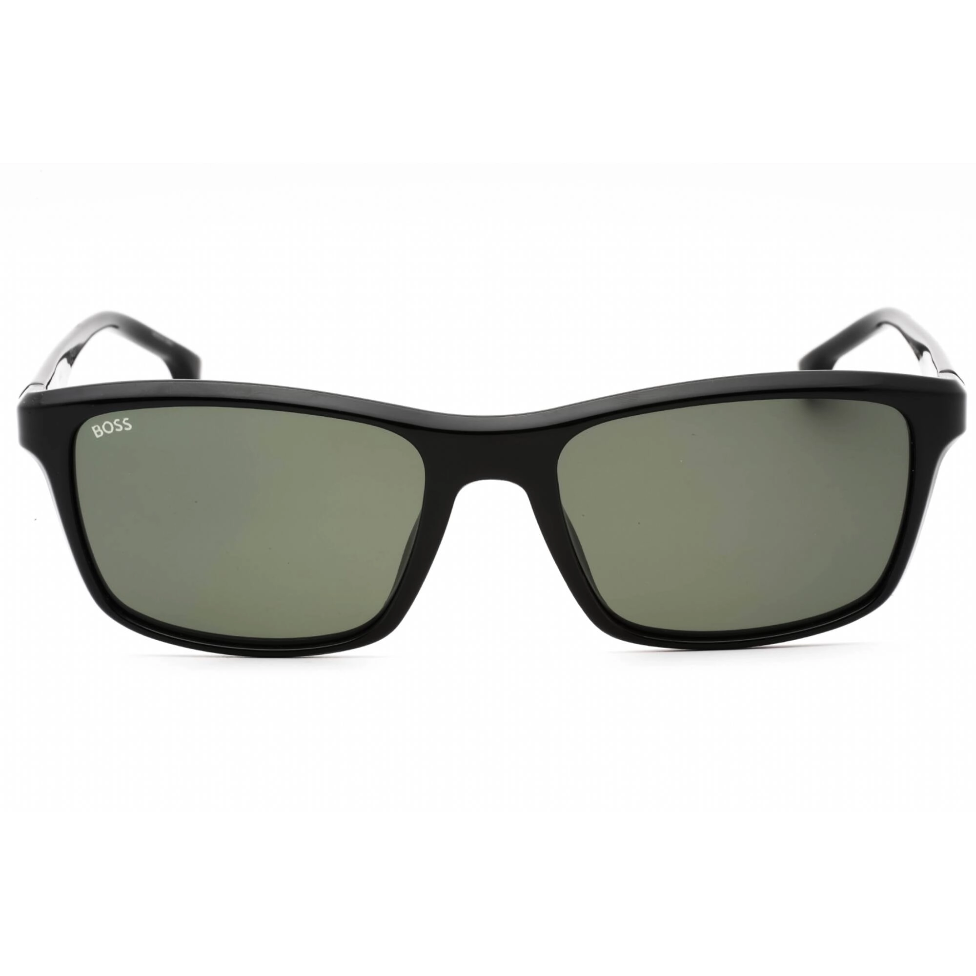 Hugo Boss Men's Sunglasses - Black Rectangular Frame Green Lens | BOSS 1374/S 0807 QT