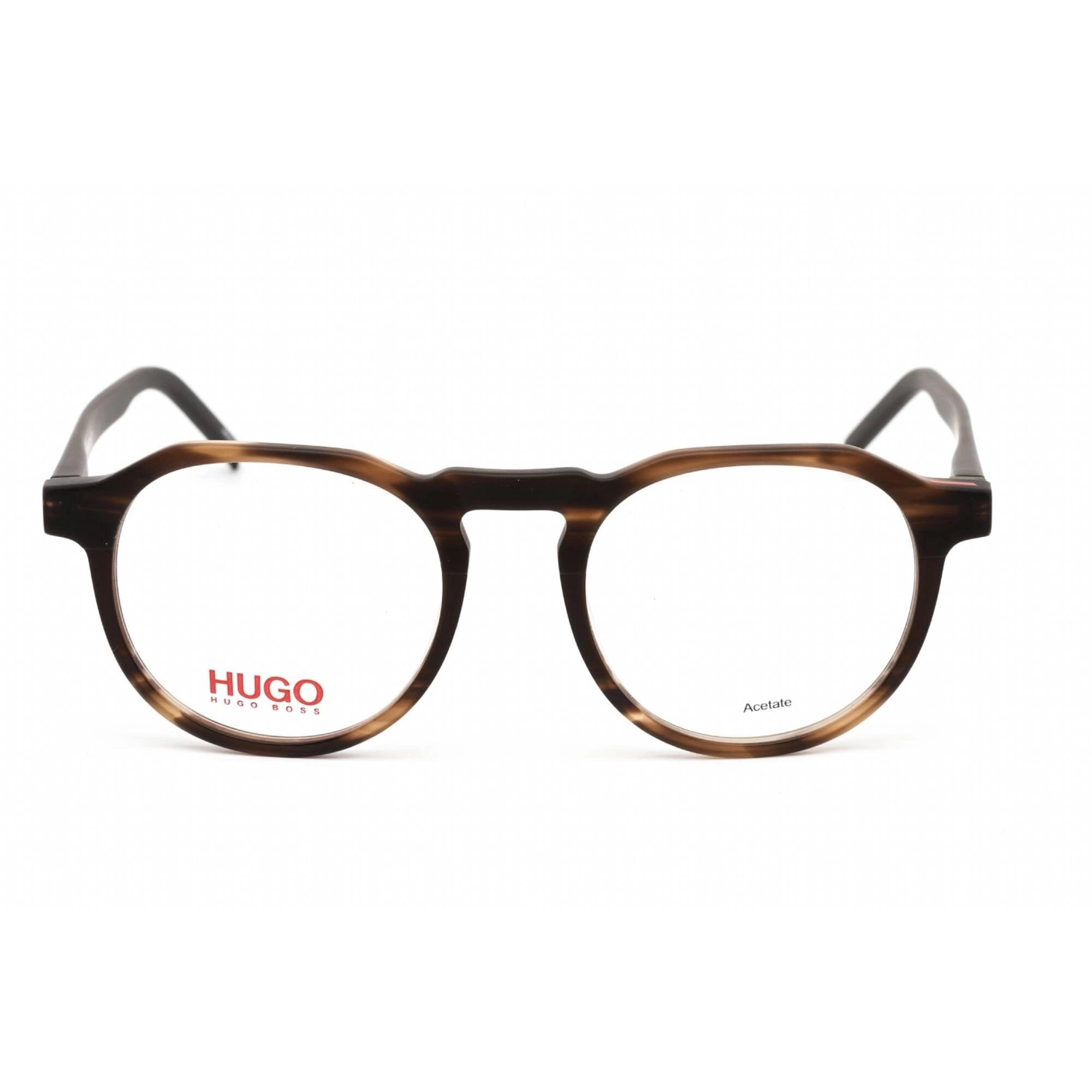Hugo Women's Eyeglasses - Clear Lens Brown Horn Acetate Round Frame | HG 1089 0BU0 00