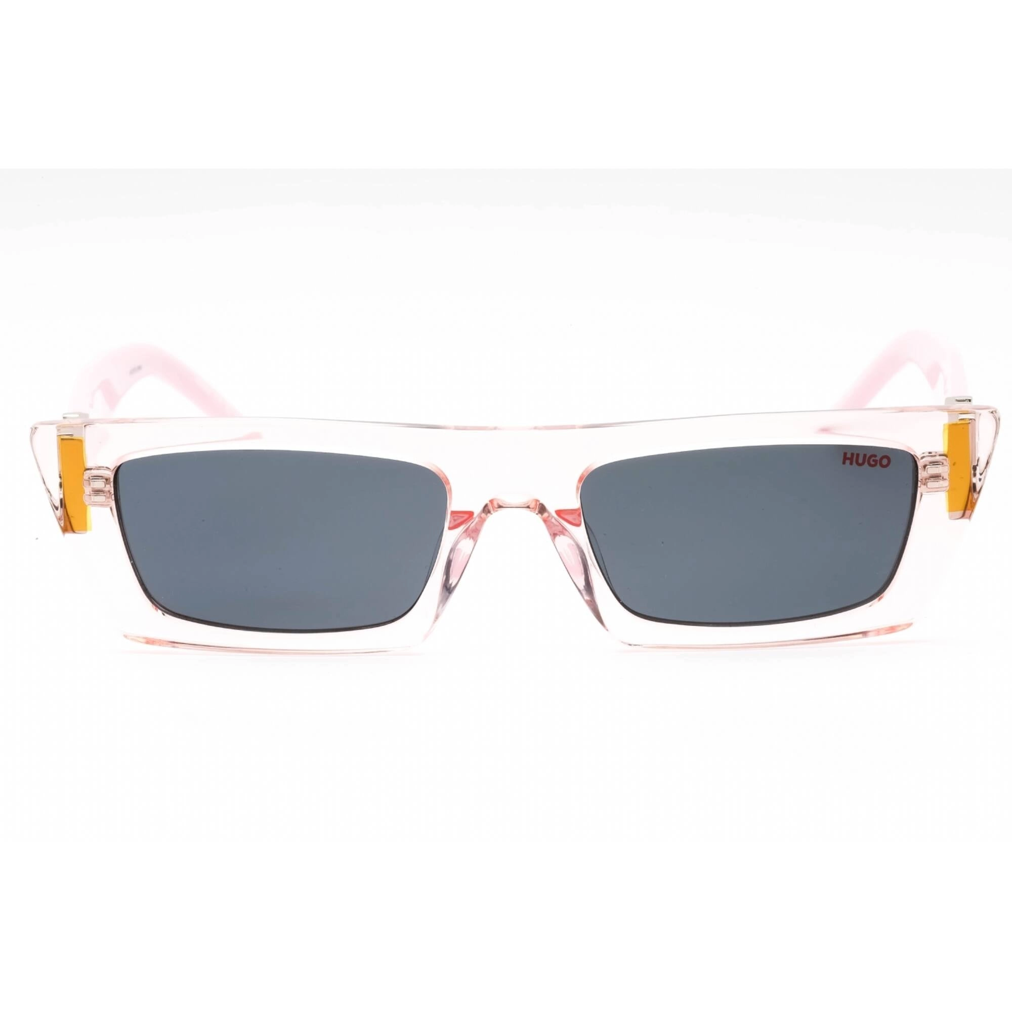 Hugo Women's Sunglasses - Pink Rectangular Plastic Frame Grey Lens | HG 1256/S 035J IR