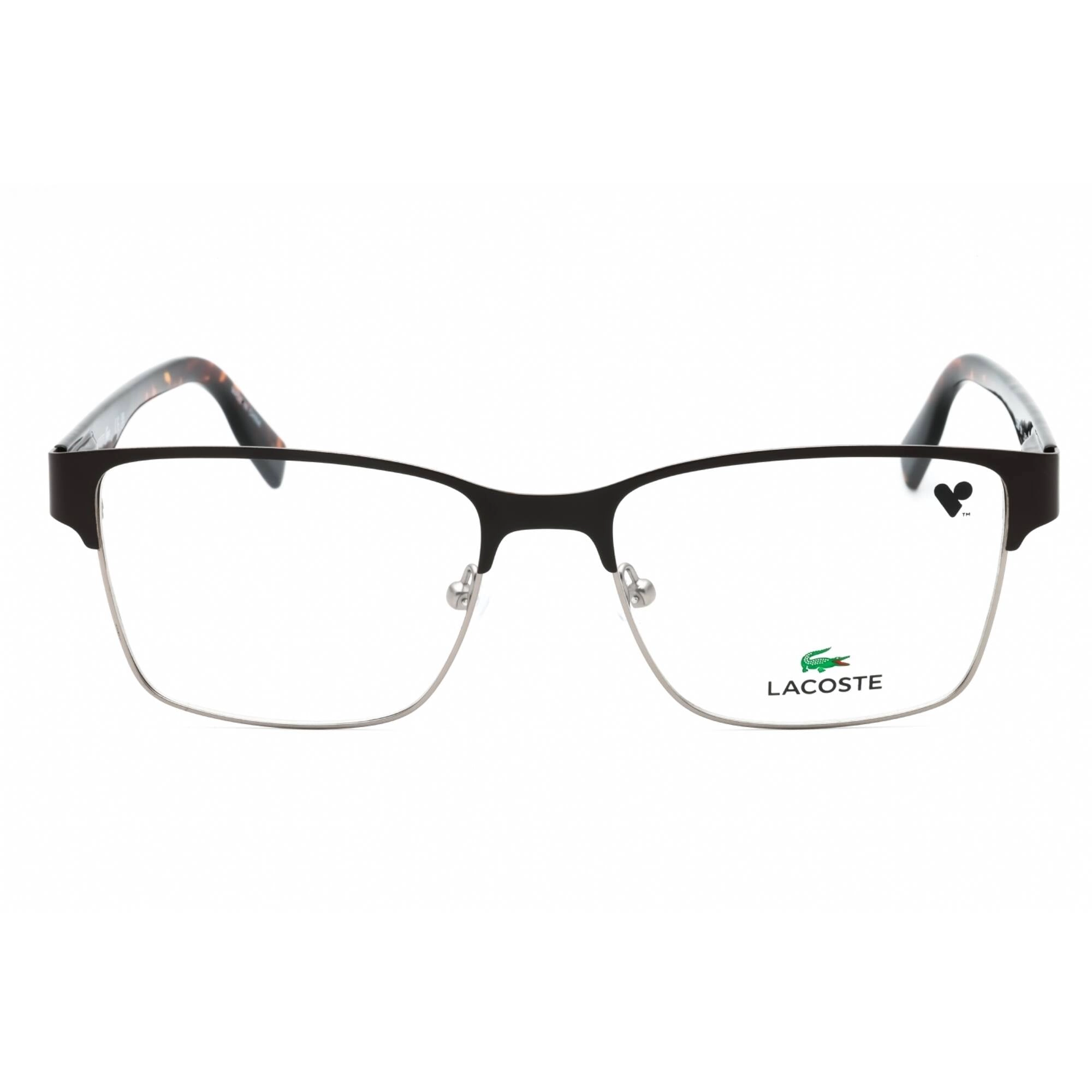 Lacoste Men's Eyeglasses - Matte Brown Metal Square Full Rim 55 mm Frame | L2286 201