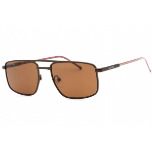 Lacoste Men's Sunglasses - Matte Brown Metal Rectangular Shape 56mm Frame | L255S 201