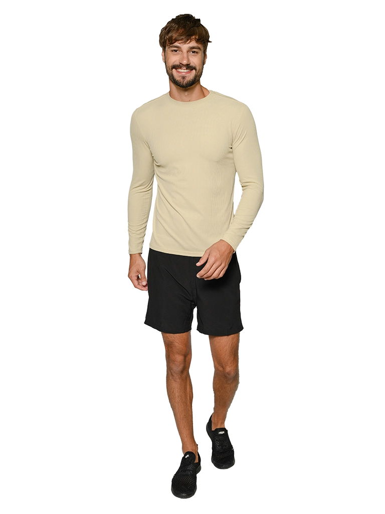 Men's Ribbed Long Sleeve Ultra Light Weight Sun Shirts in solid colors