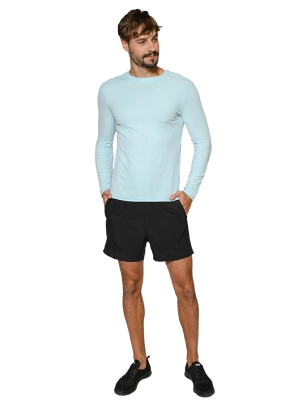 Men's Ribbed Long Sleeve Ultra Light Weight Sun Shirts in solid colors