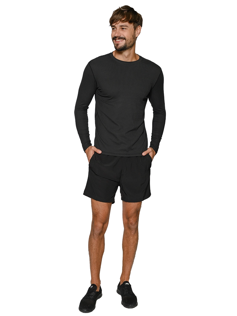 Men's Ribbed Long Sleeve Ultra Light Weight Sun Shirts in solid colors