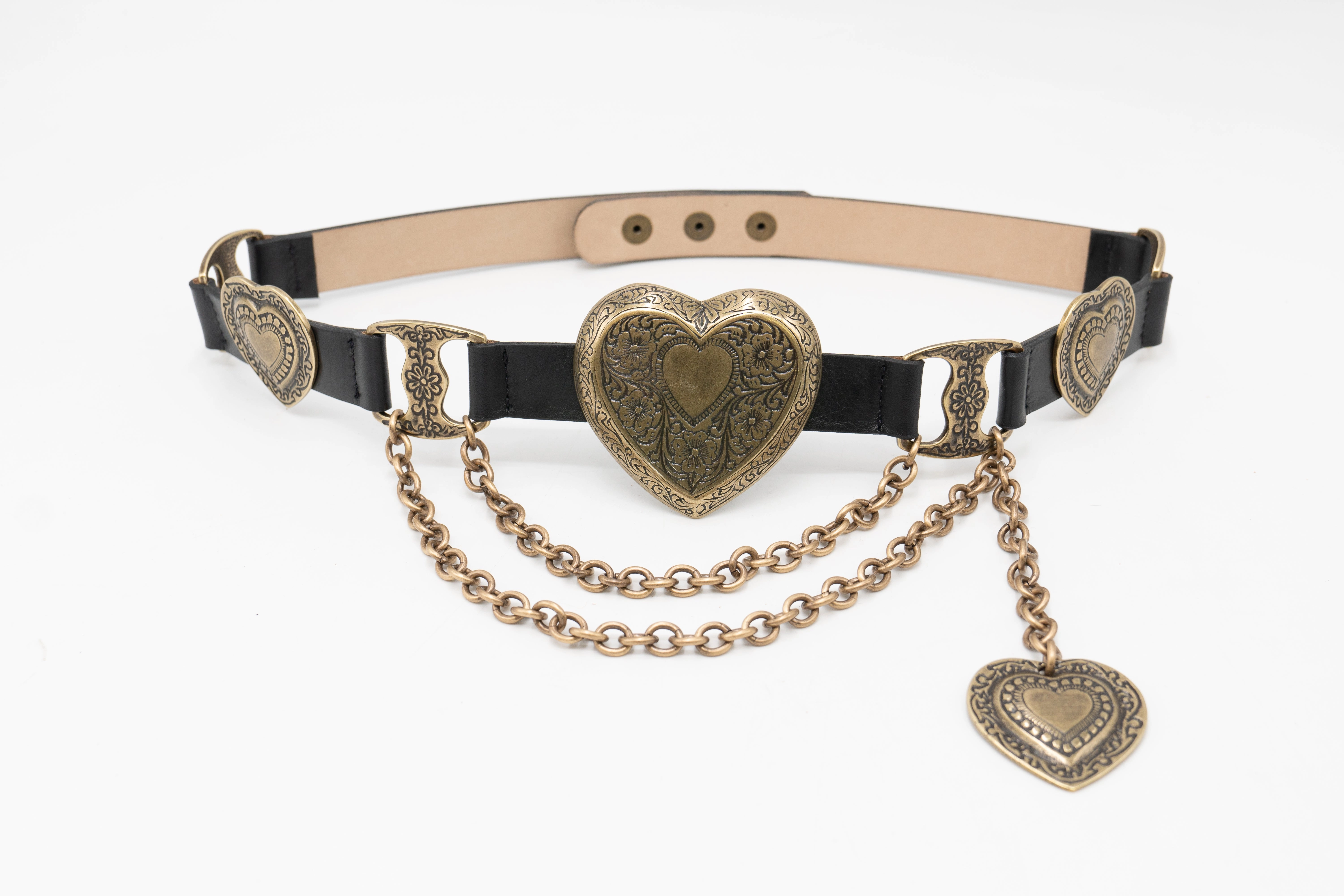 Mia Heart Belt - Brass
