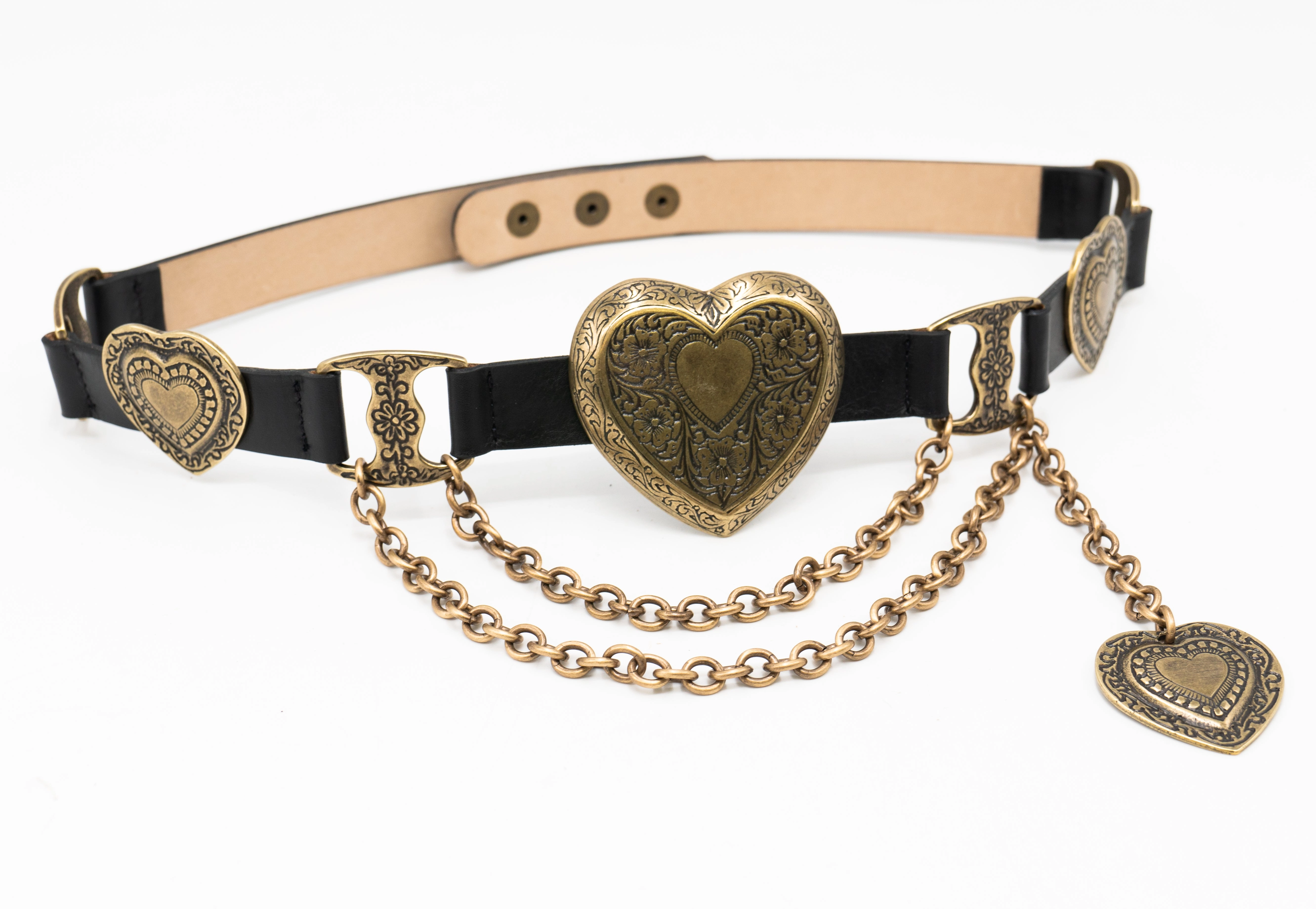 Mia Heart Belt - Brass