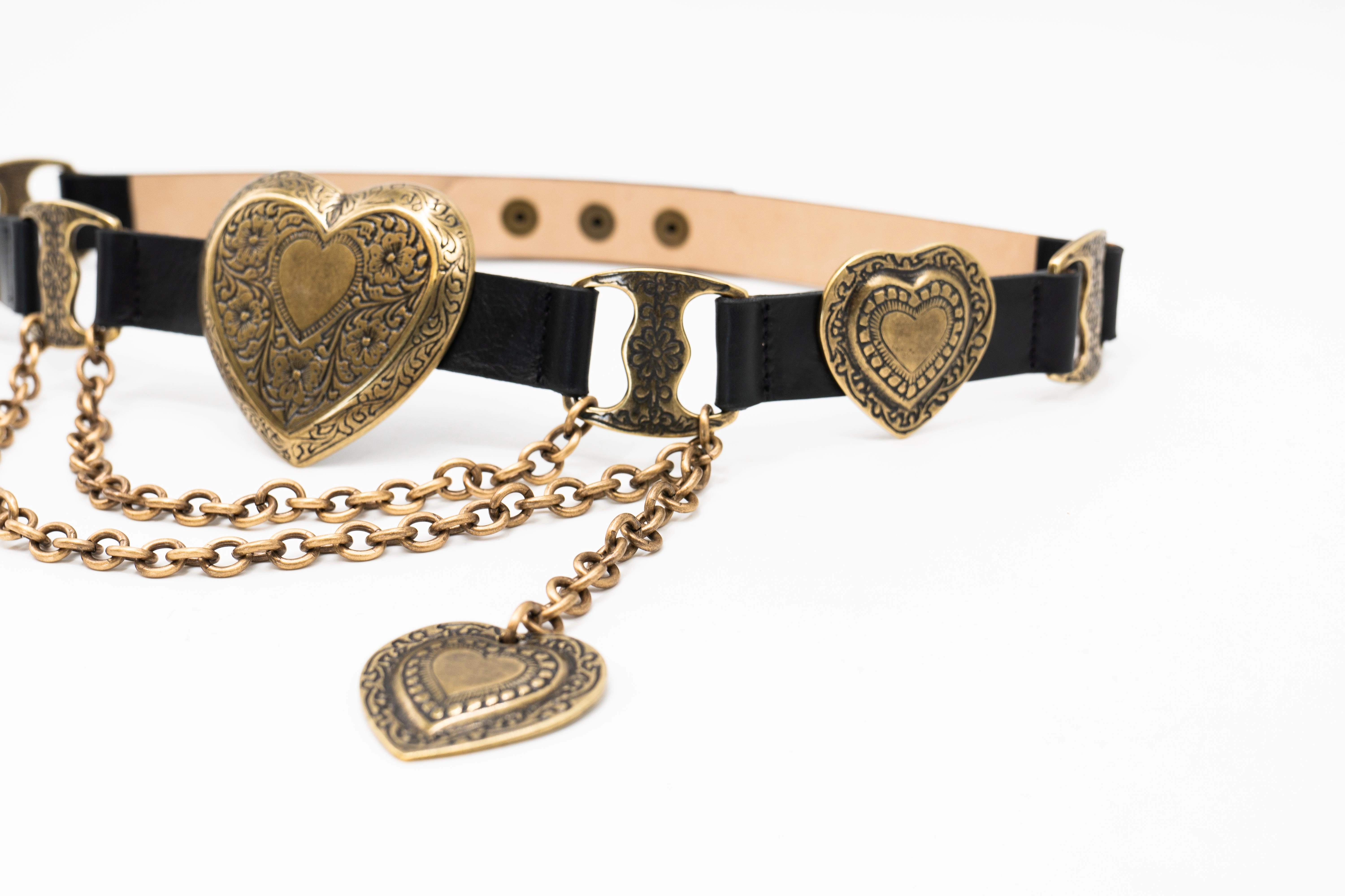 Mia Heart Belt - Brass
