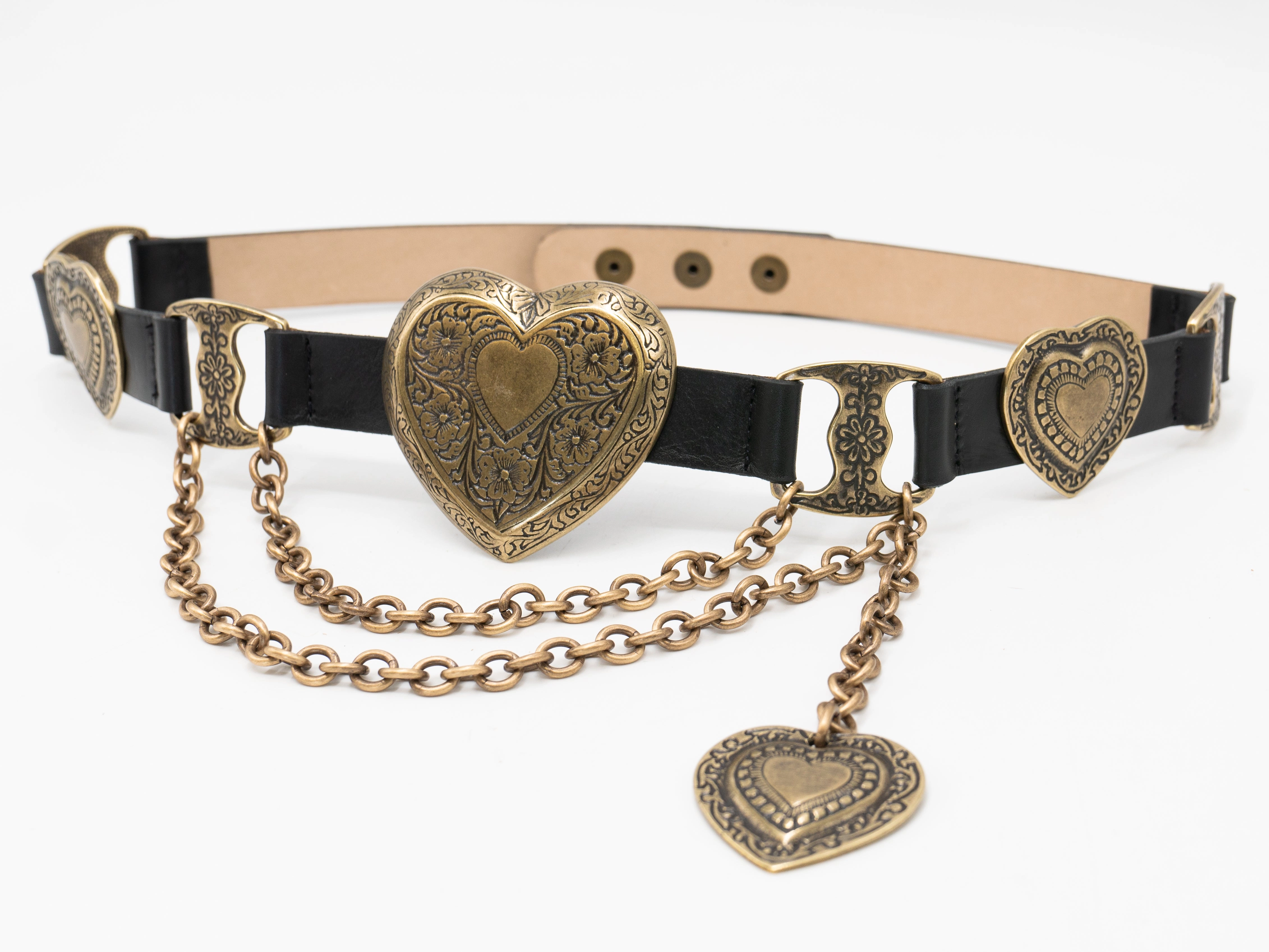 Mia Heart Belt - Brass
