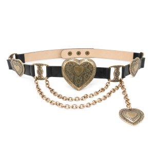 Mia Heart Belt - Brass
